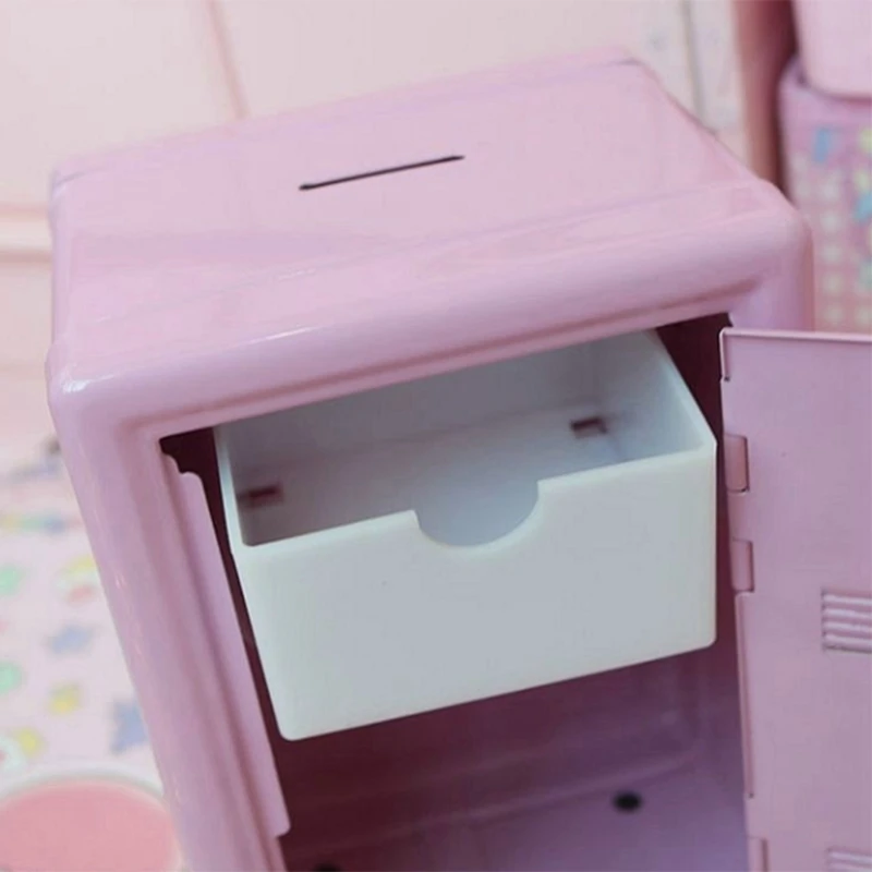 

Kids Money Banks, Mini Money Box Gift Safe Case Password with Key Metal Money Box Storage Bedroom Locker Home Ornament