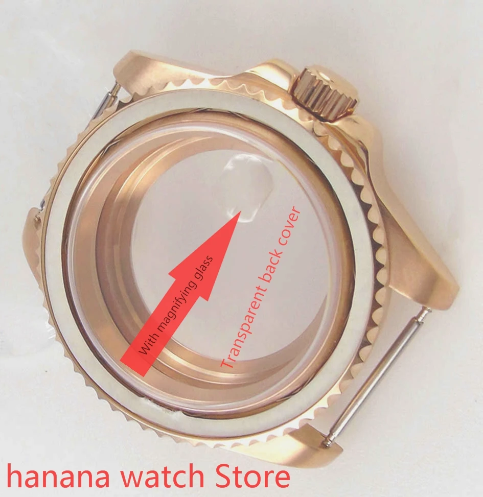 40 мм корпуса для часов из нержавеющей стали сапфировое стекло подходящее