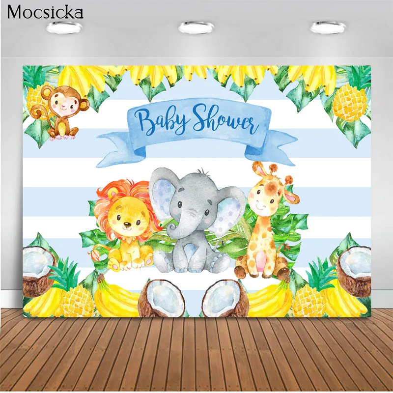 

Mocsicka Baby Shower Background Wild Animal Photo Background Decoration Child Portrait Photo Background Photography Banner