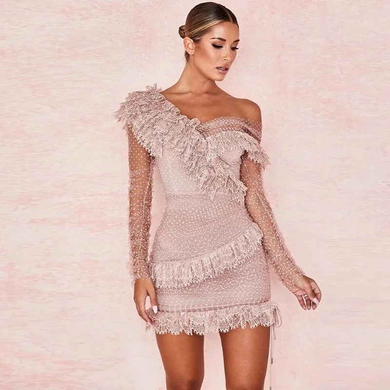2019 сексуальное облегающее мини-платье с открытой спиной модные кружевные