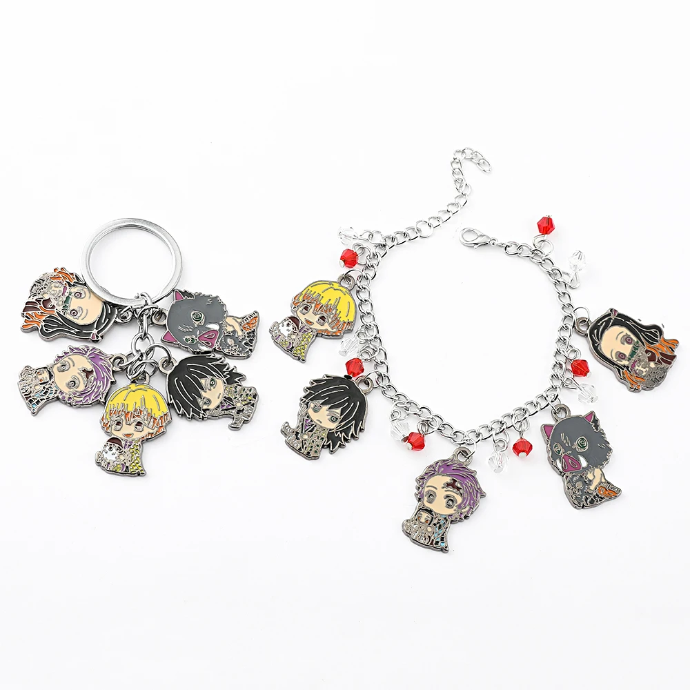 Браслет с подвесками из аниме рассекающий демонов Ювелирное Украшение для