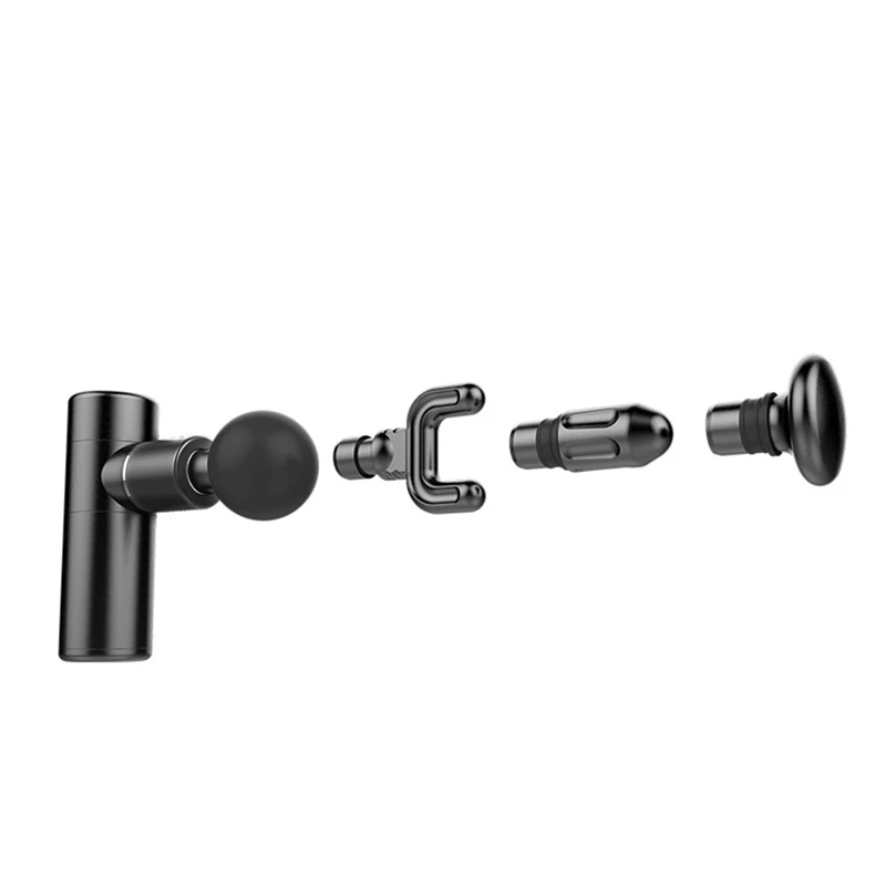 

Mini Handheld Muscle Massage Gun Vibration Deep Tissue Massager Exercising Body Relaxation Pain Relief Slimming Shaping 4 Heads