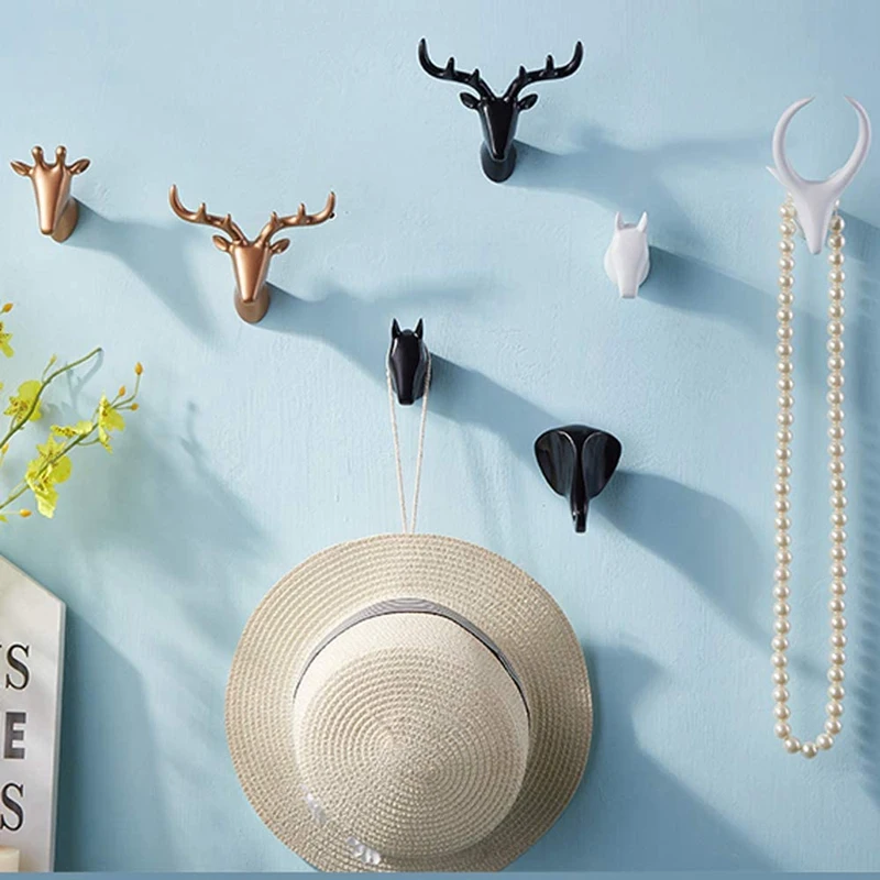 

Resin Animal Head Hook, Children's Room Clothes Hook, Nordic Clothes Hook, Non Perforated Wall Hanging