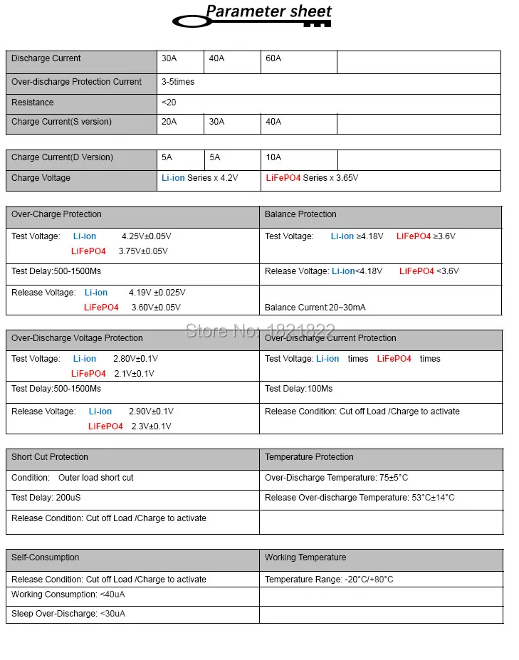 BMS литий-ионный 20S 30A/40 60A BMSLi-ионный большой ток с одинаковым разрядным портом для