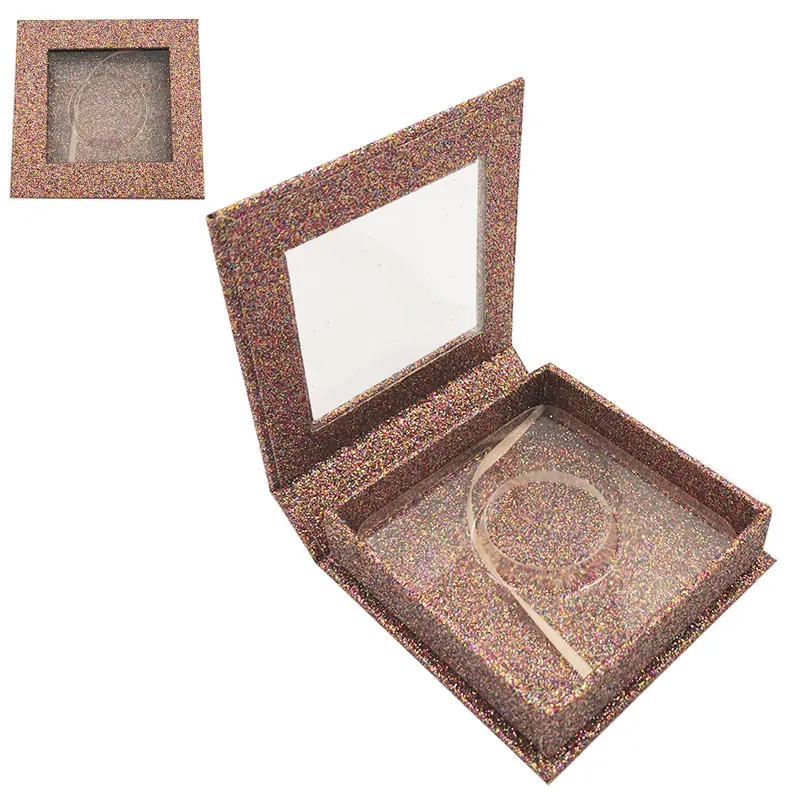 Glitter Golden 50 шт. накладные ресницы упаковочная коробка Бесплатный Логотип Поддельные 3d норковые ресницы Коробки искусственные cils полосы Алмазный Магнитный чехол пустой - Цвет: Glitter Golden