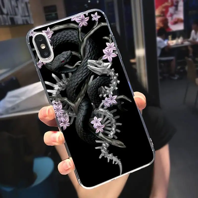 

snake animal picture cover Phone Case Transparent soft For iphone 5 5s 5c se 6 6s 7 8 11 12 plus mini x xs xr pro max