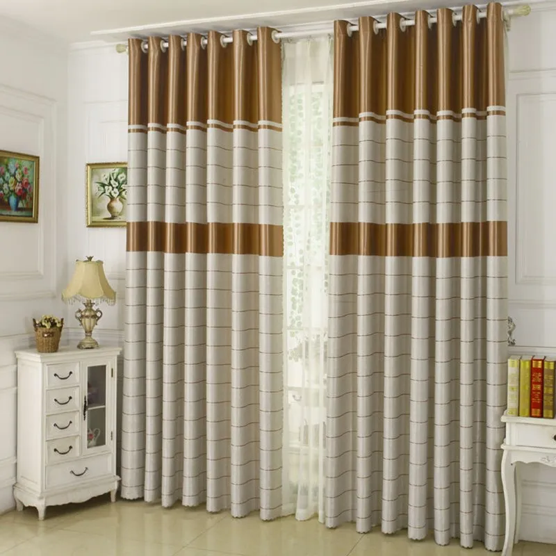 

Strip Curtains For Living Room Modern Brown Bedroom Curtains Grommet Top Blackout Curtain Home Decor Hotel Door Drapes