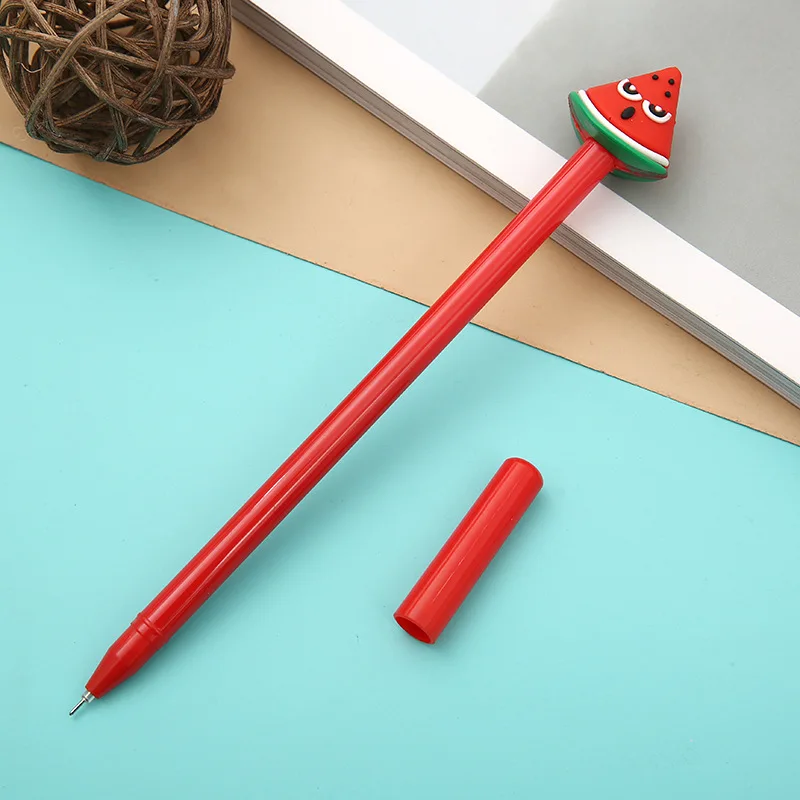

36 pcs/lot Creative Fruit Gel Pen Cute 0.5mm black Ink Signature Pens Promotional Gift Office School Supplies