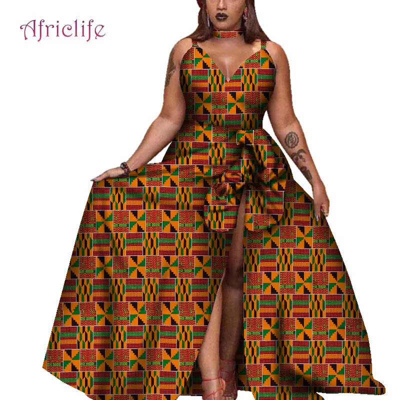 Африканские платья для женщин без рукавов сексуальное длинное свадебное платье