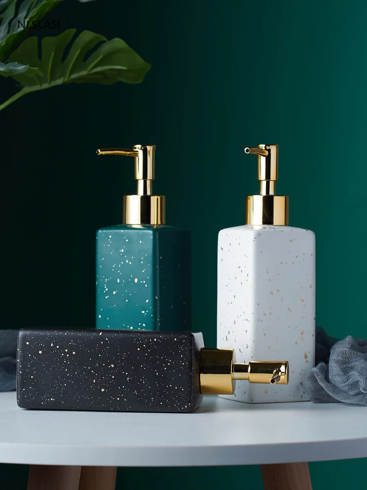 

350ML high quality ceramic soap separator bathroom toilet lotion bottle portable press dispenser shampoo bottle