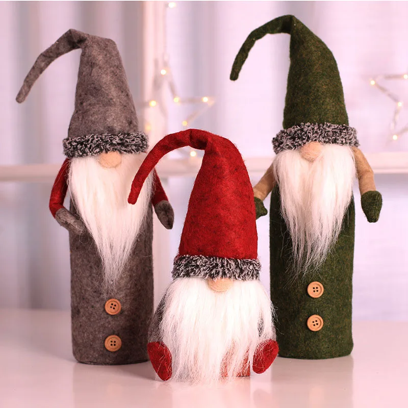 

1PCS Christmas Wine Bottle Cover Cute Wine Bottle Gift Bag Christmas Party Decorations Household Merchandises For Home
