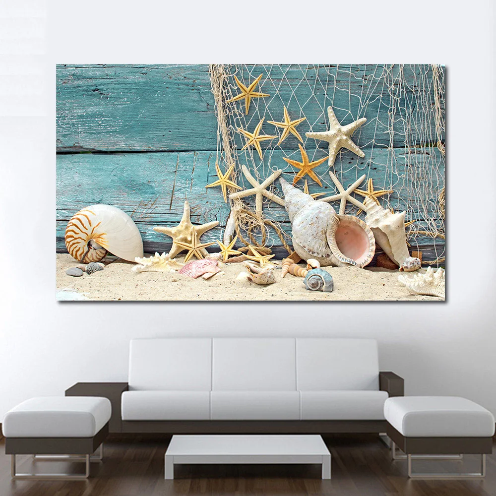 

Conch Starfish Painting Modern Home Decoration Living Room Bedroom Spray Painting Wall Painting Oil Painting Wall Art Poster