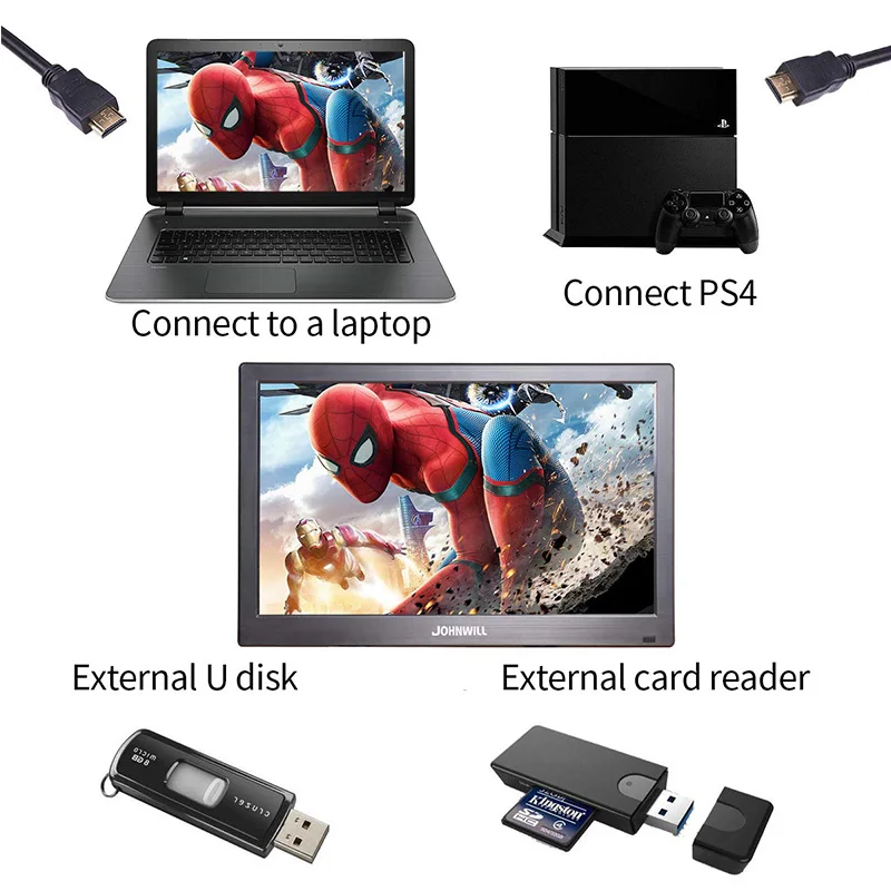 13 3 дюймовый портативный игровой монитор для ПК mini 12 10 1 &quothd ЖК экран HDMI VGA USB BNC AV