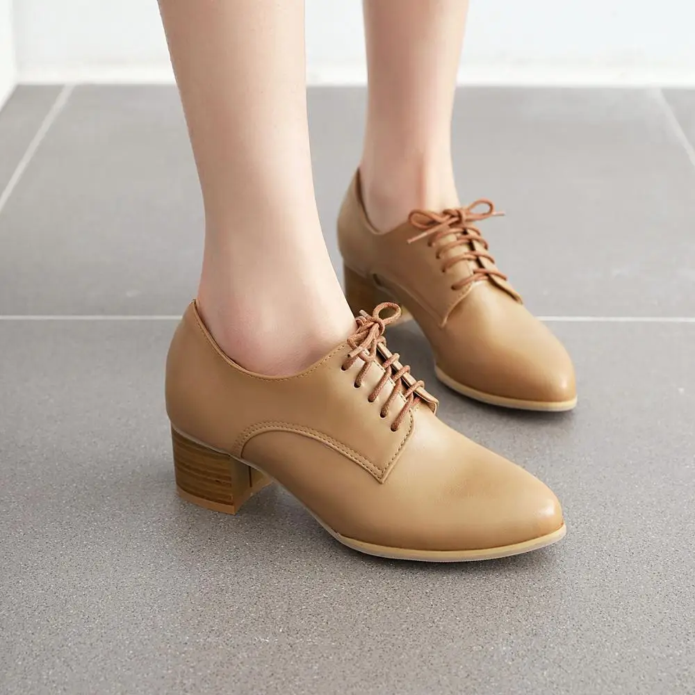 

2020 Shoes Womens Pointed Spring Pumps new Chunky High Heels Mary Jane Causal Ladies Shoes Thick Ladies Classic Shoes