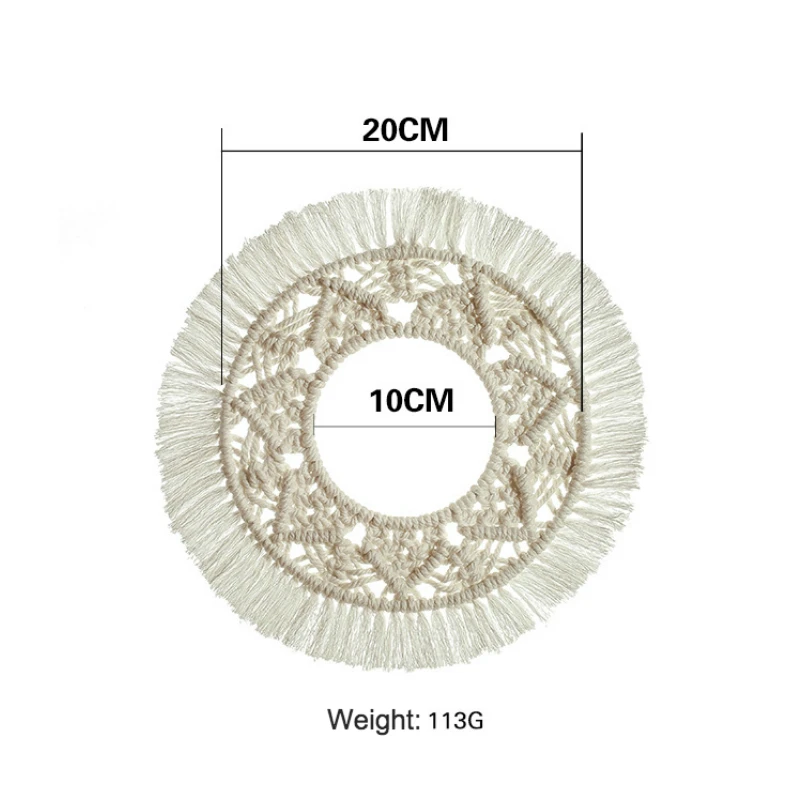 

Wall Mirrors Fringed Frame Tapestry for Mirror Decoration Handmade Woven Mandala Macrame Ceremony Backdrop Room Home Decor