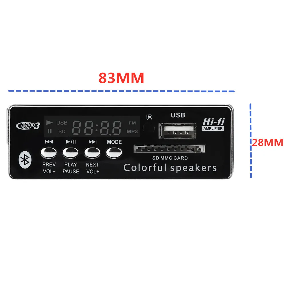 Автомобильный аудио USB TF FM радиомодуль ARuiMei беспроводной Bluetooth 6V 12V MP3 WMA декодер