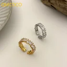 QMCOCO Модные Роскошные Очаровательные циркониевые свадебные женские кольца дизайн серебряного цвета ювелирные изделия для дня рождения изысканные аксессуары