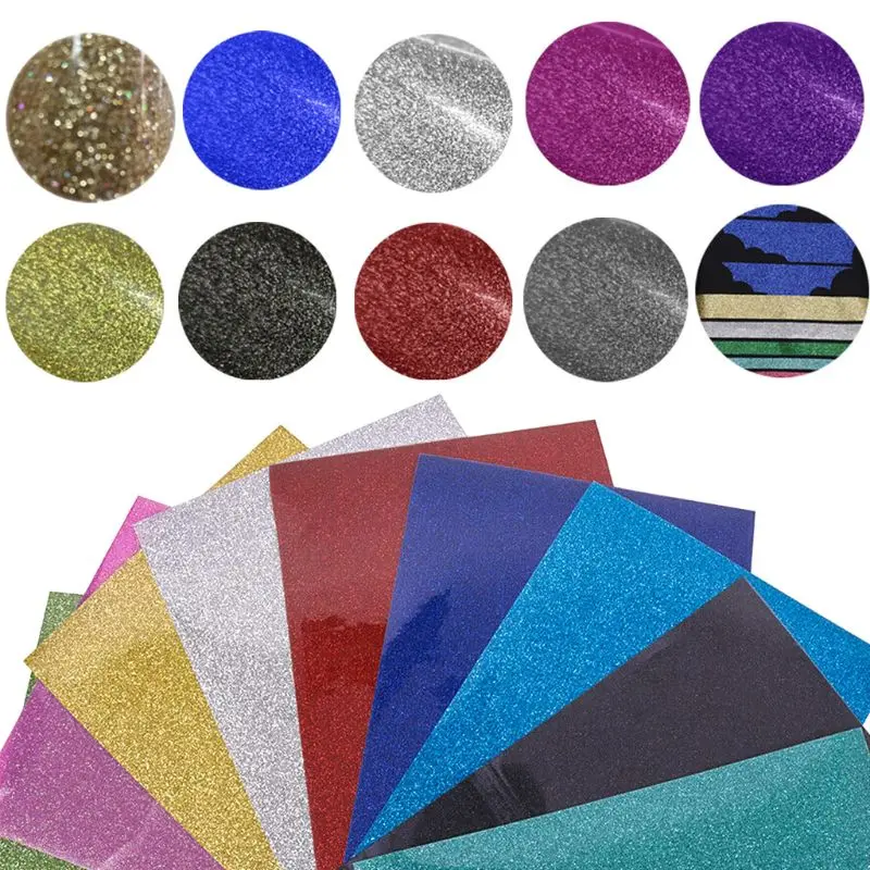 DIY Блестящий теплопередающий винил HTV печатный лист Перманентная клейкая