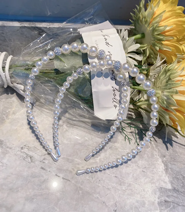 Женские резинки для волос с цветком и жемчугом разноцветные повязки кристаллами