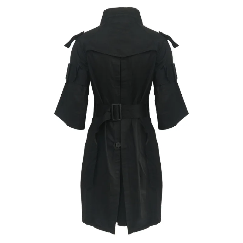 

Street solid color patchwork knit dress women's collar horn seven-point sleeve irregular slim mini dress