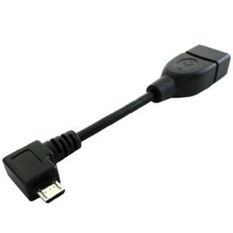 Протестированный под прямым углом Женский USB на штекер Micro USB OTG кабель адаптер для samsung LG Xiaomi Android телефон для флеш-накопителя