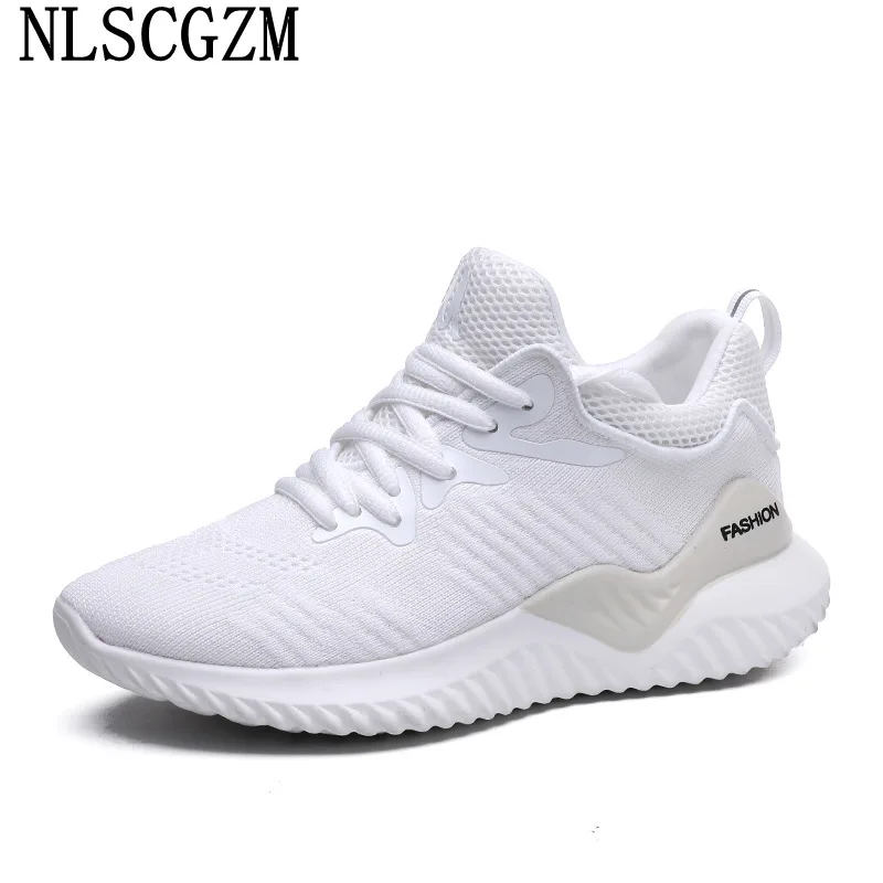 Кроссовки женские сетчатые повседневная обувь дышащие модные брендовые белые на