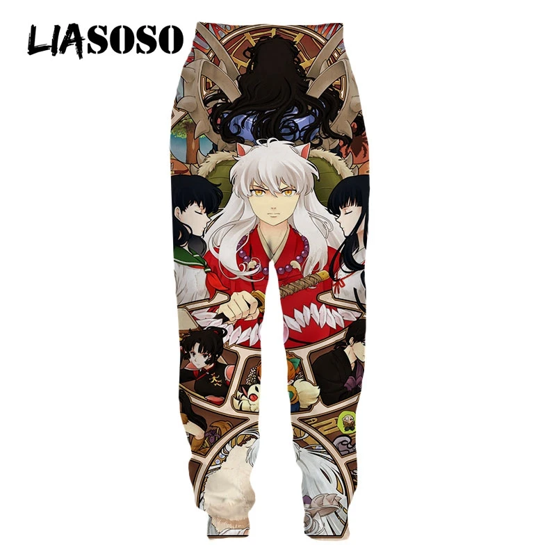 

LIASOSO 3D Print Men Women Anime InuYasha Baggy Sweatpants Joggers Streetwear Casual Harajuku Cool Sweat Pants Hip Pop Pants