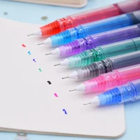 7pcsset colourful straight liquid gel pen artistic font creative neuter pen business school office supplies