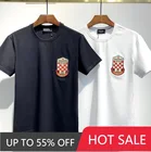 Мужская футболка из чистого хлопка, с круглым вырезом и коротким рукавом