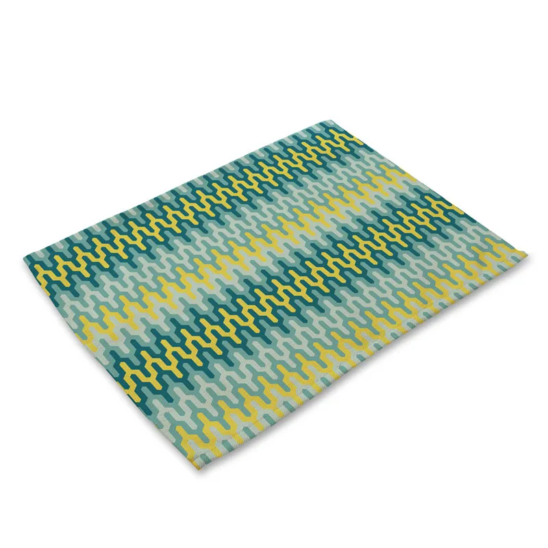 

Colorful Geometric Fashion Creative Pattern Table Mat Creative Table Napkin For Wedding Kitchen Decor Placemat Dining Accessorie