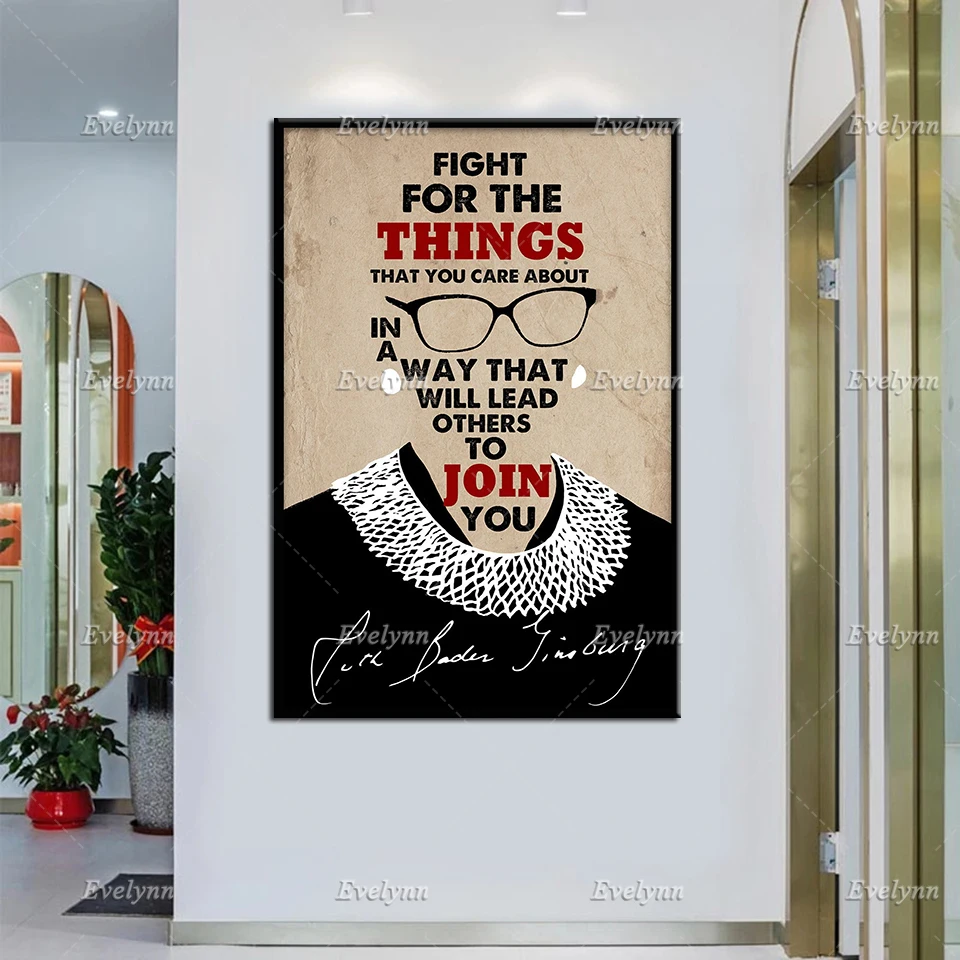 

Notorious RBG Poster Fight For Things Retro Poster Ruth Bader Ginsburg Wall Art Prints Home Decor Canvas Unique Gift