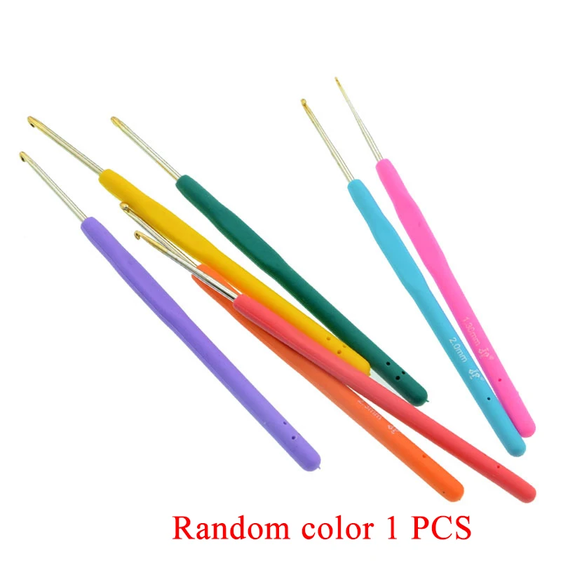 

Small Lace Crochet Hooks Set Mix 1.0-1.75mm TPR Soft Rubber Handle Knitting Needles Handle Weave Yarn Sewing Tools