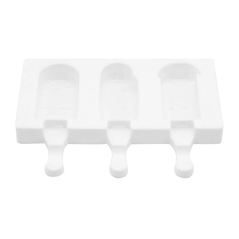 Силиконовая форма для мороженого с 3 полостями приготовления кубиков льда