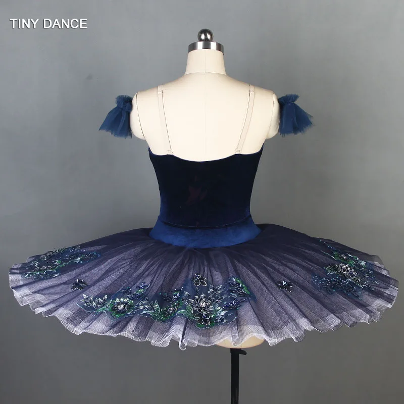 Темно Синий Профессиональный Балетный танцевальный Туту ватно облегающий лиф с