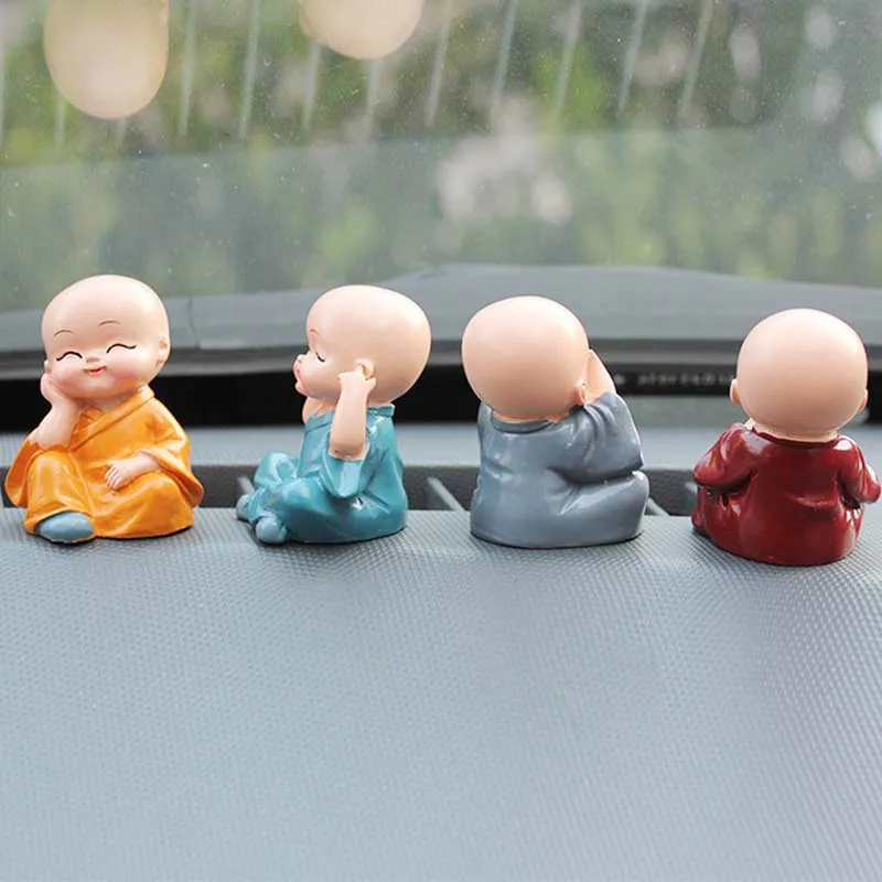 4 шт./компл. милые скульптуры маленького монаха Креативные Куклы Будды поделки из