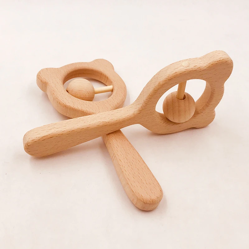 

Montessori baby rattles Hand Teething Wooden Ring Baby Rattles Play Gym Stroller toys Montessori Educational wooden Toys Gift