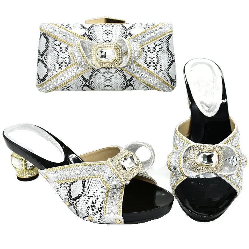 Новинка комплект из туфель и сумочки в итальянском стиле для свадьбы модные