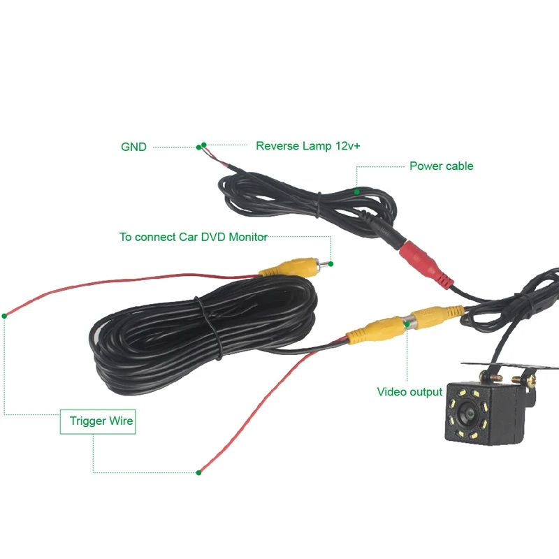 

Car Rear View Camera Universal Backup Parking Camera 8 LED Night Visible Waterproof 170 Wide Angle HD Color Image