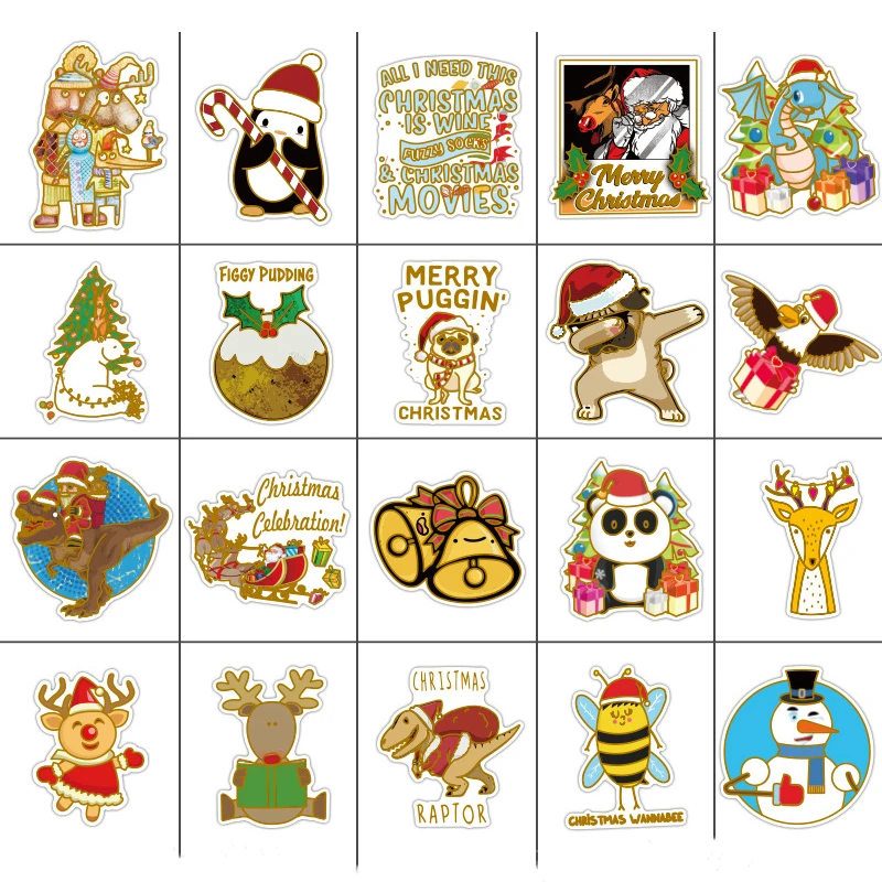 52 шт. Рождественский подарок забавная Наклейка ПВХ водонепроницаемый