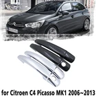Черная ручка из углеродного волокна или хромированная боковая дверная накладка, комплект отделки для Citroen C4 Picasso MK1 2006  2013, автомобильные аксессуары 2007 2008