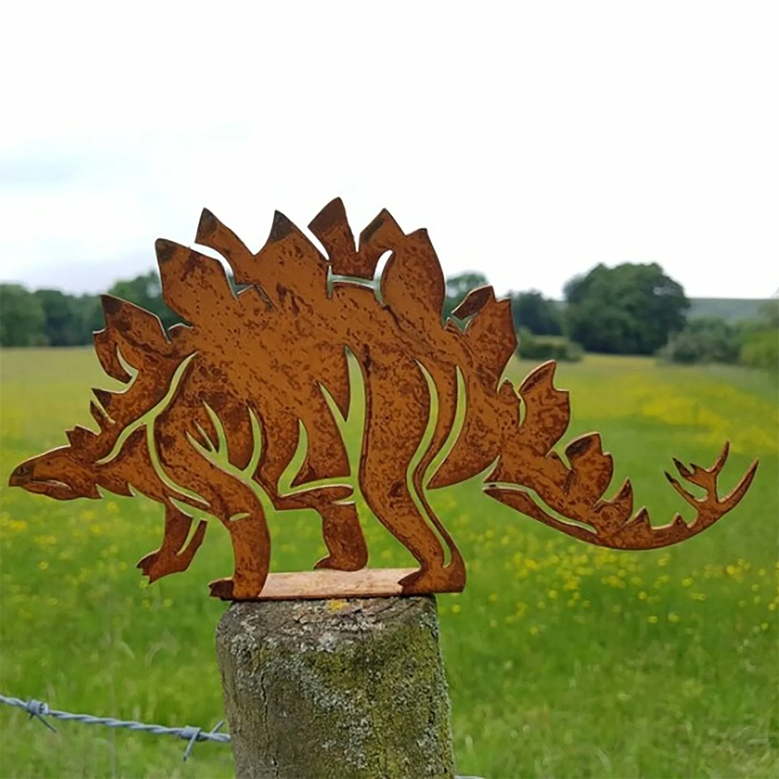 Художественный металлический динозавр декоративные ставки садовый силуэт