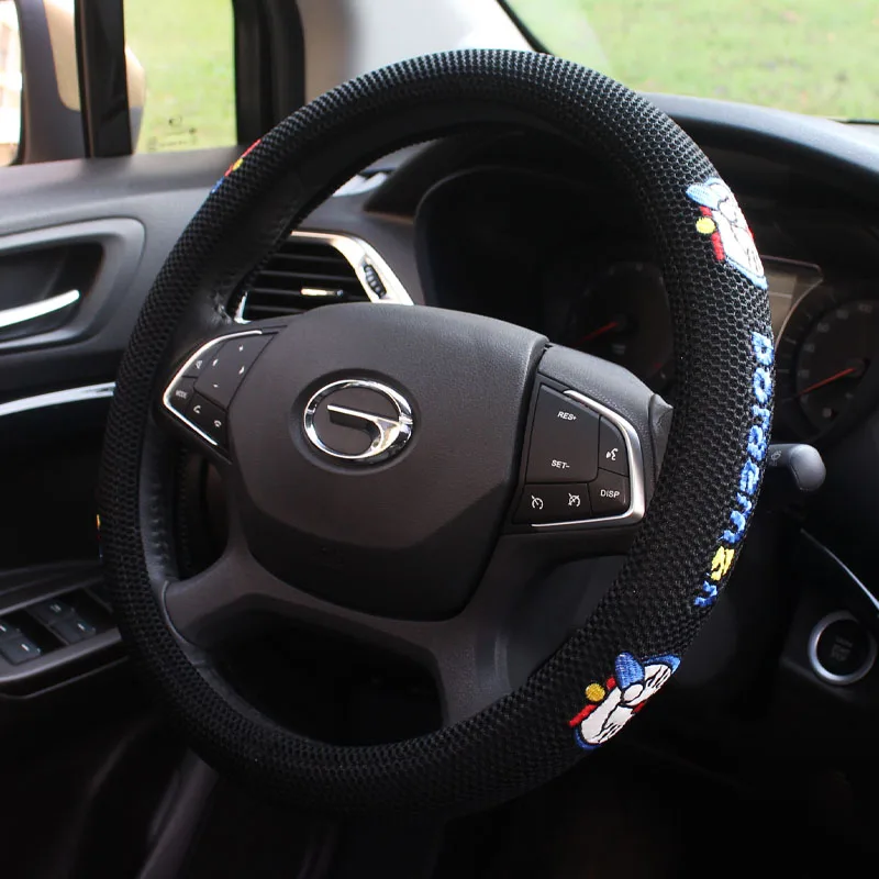 Удобная противоскользящая Автомобильная Оплетка на руль Blue kitty cat чехол