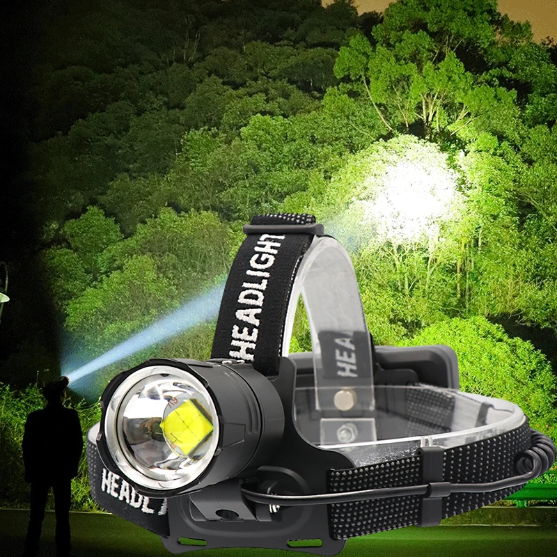 

XHP70 Headlamp USB Rechargeable Camping Headlight Zoomable Head Flashlight Waterproof 18650 Lantern Cap Light for Fishing hiking