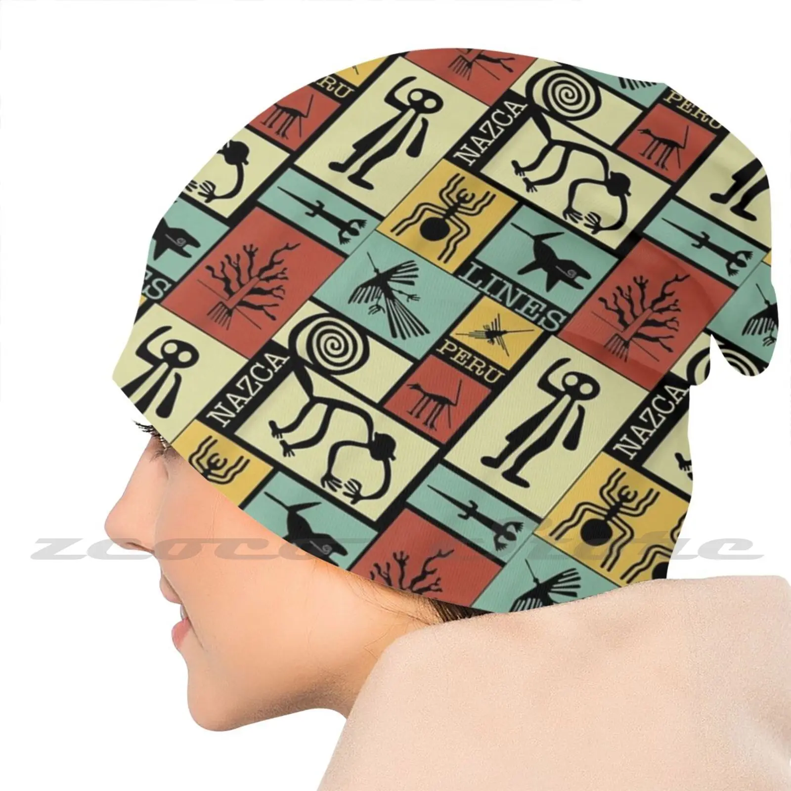 Nazca Lines-перуанская геоглифная обезьяна астронавт паук Ретро Вязаная Шляпа Кепка с