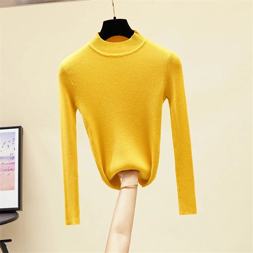 11 цветов Осень-зима женские водолазки свитера пуловеры авокадо зеленый базовый