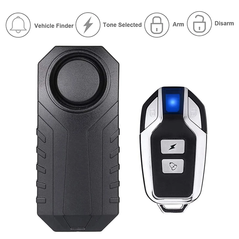 

Wireless Remote Control Vibration Detector Waterproof Bike Motorcycle Car Bicycle Security Door Window Vibration Alarm Sensor