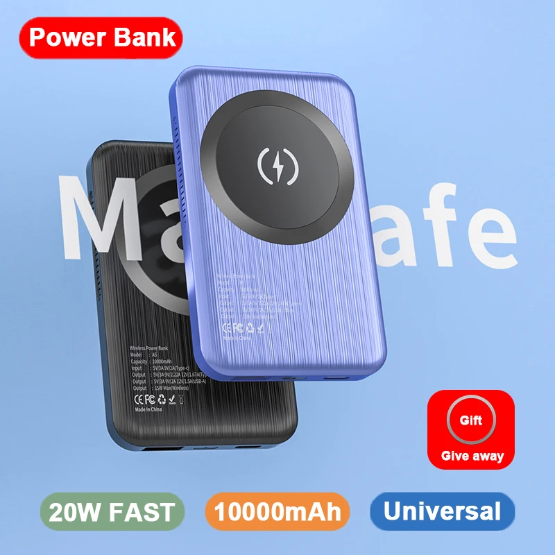 

Power Bank 10000mAh 15W Magnetic Wireless Charger for iPhone 13 12 Pro Max Mini Powerbank External Battery Qi Wireless Chargers