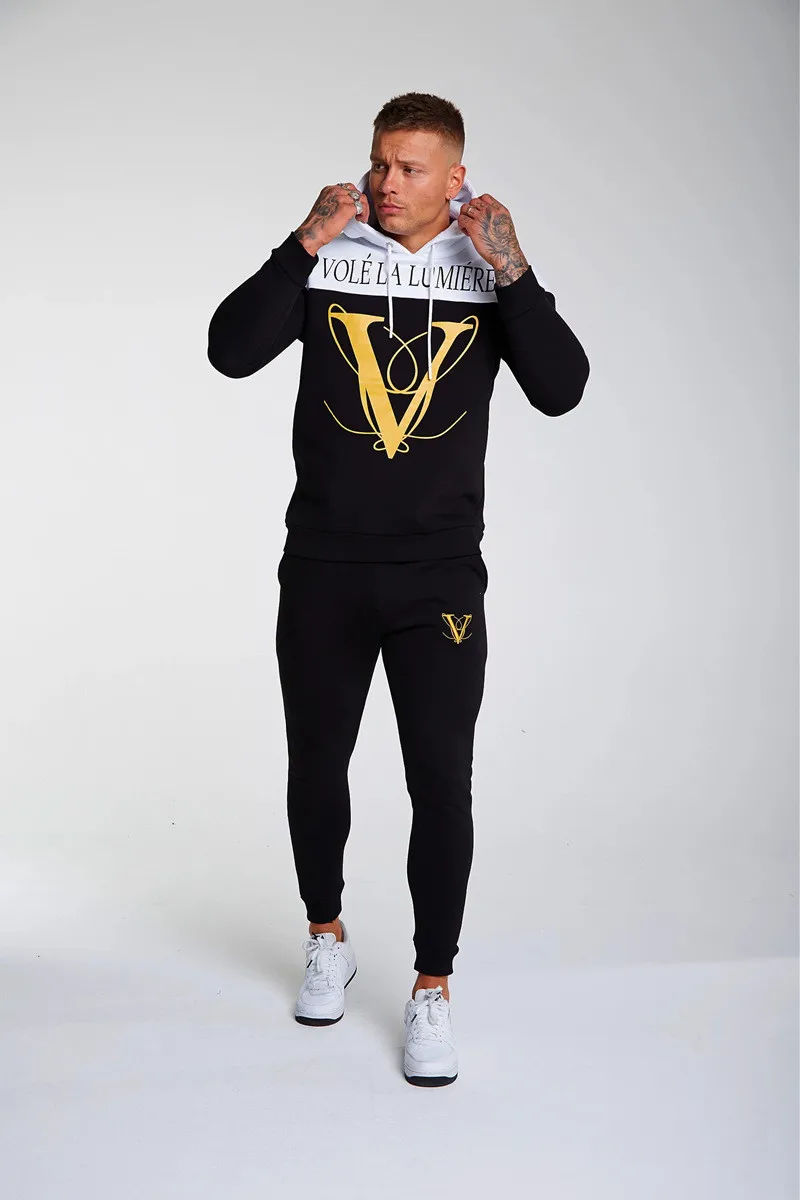 Костюм мужской спортивный из двух предметов хлопковая толстовка с длинным