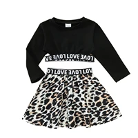 hip hop girls clothing kids jazz dance costumes autumn fashion baby girl clothes set long sleeves crop top with leopard skirt