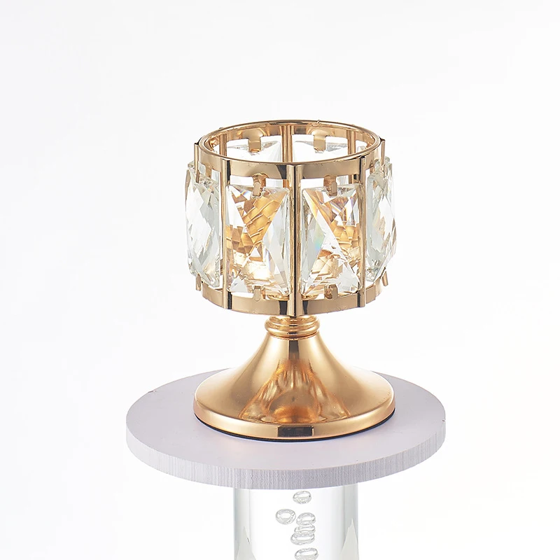 Роскошный хрустальный подсвечник Peandim золотой канделябр для свадьбы